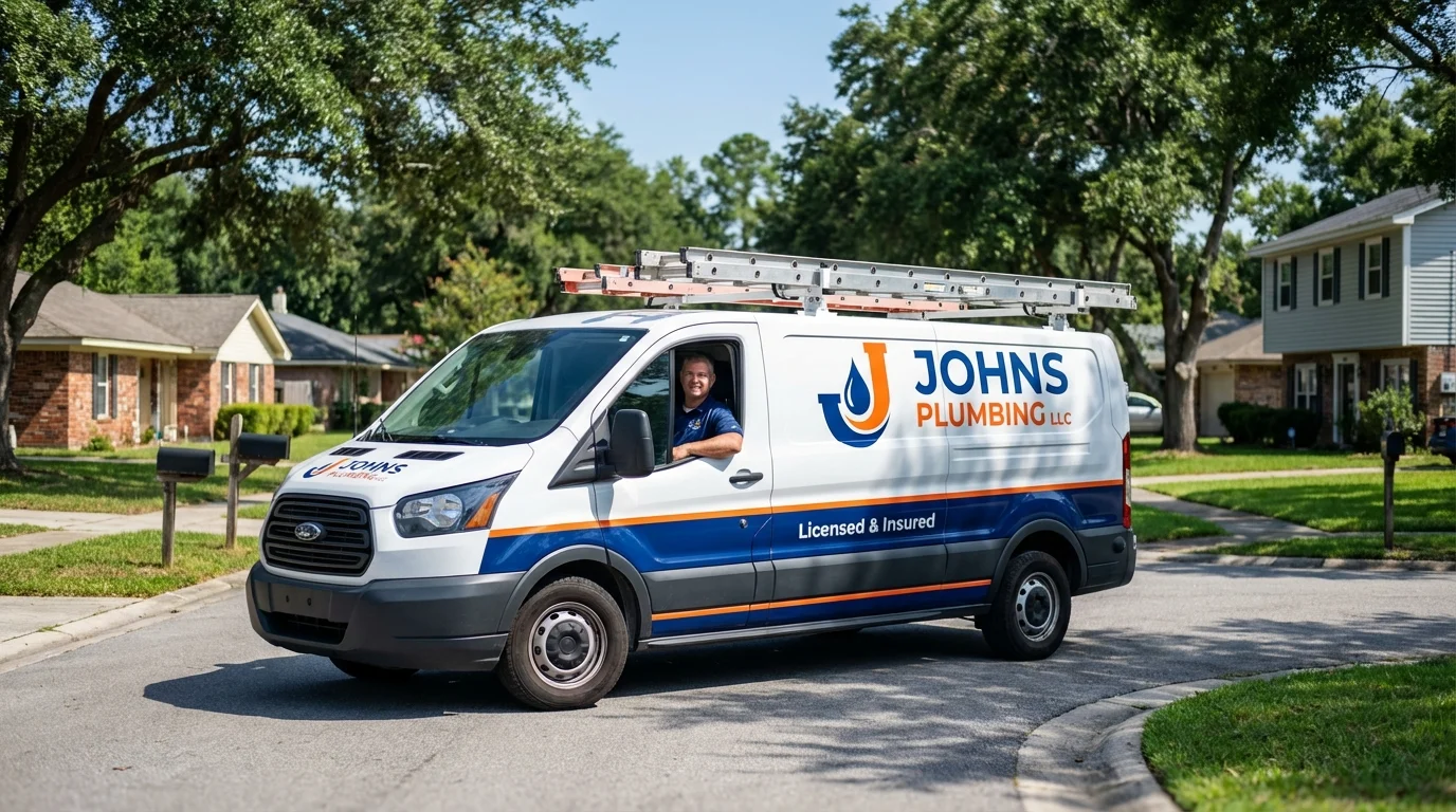 Johns Plumbing LLC service van in Moore Haven, FL